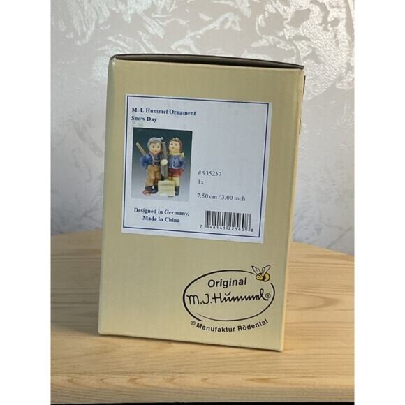 M.J. Hummel Christmas Ornament Snow Day Collectible Figurine In Box #935257 - Picture 3 of 8